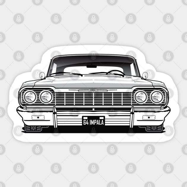 1964 Impala BW Sticker by RBDesigns